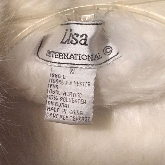 EUC,IVORY FAUX FURJACKET,SIZE XL,Ivory suede,Lisa International,shearling design - Picture 2 of 6